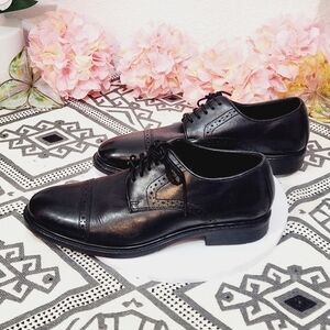 STAFFORD Atticus Men's Leather Cap-Toe Oxfords Black Size 11M